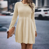 Fongt Autumn And Winter Explosion Of Women's Pure Color Doll Sweater Dress
