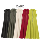Fongt Homemade New Women's Dress Dress Collar Sleeveless Waist Commuting Temperament 2902586