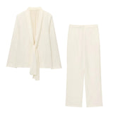 Fongt Homemade New Women's Ocean Smozy Thin Scarf Blaves Straight Pants