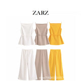 Fongt Homemade New Women's Dress Three-Color Jewison-Selecting Soft Blouse Wide Leg Trousers 3644628