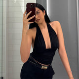 Fongt Spring Summer New Women's Solid Color Sexy Hanging Back Repair Small Vest Hot Girl