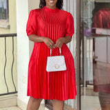 Fongt Large-Size Women's Clothing 2025 Summer New Fashion Loose Casual Strapped To The Folding Dress