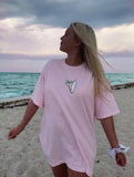 Fongt Print A Wide-Cut Short-Sleeved Women's T-Shirt Large Version Of Casual T-Shirt Top