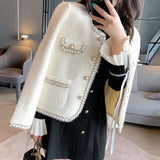 Fongt And Winter 2025 Short Scented Sleeker New Marinade Fashion Famous Jacket Temperament Knitted Sweater Top