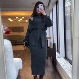 Fongt Fashion Explosion In The Autumn Of 2025 Languily Knitted Dress Suit Woman
