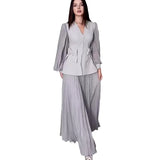 Fongt Autumn New Women's Pure Color Small Fragrant Style Elegant Dress Set