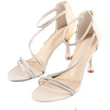 Fongt Small Sandals Women 2025 New Summer Heel With Skirt Water Drill With Temperament High Heels Fairy Wind