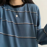Vintage 90's Striped Oversized Long Sleeve Tee-Outfit