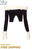 Slash Neck Women Split Sweaters Plush Patchwork Autumn Winter Slim Sexy Pull Femme Basic Solid Korean Fashion Knitwear