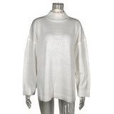 Fongt And Autumn Women's Knitting Knitting Hood Loose Irregular Thick Sweater Street Trendy High-Neck Knitting Shirt