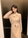 Fongt Xixi 2025 Winter White Standard Korean Version Of Elegant Solid Color With Wool Knitted Shirt Small Sweater Girl 25374