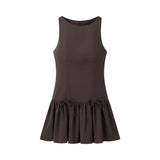 Fongt Homemade New Women's Classic Bow With Sleeveless Round Collar Dress 3152278