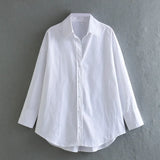 New Multi-Color Loose Casual Version Of Poplin Long-Sleeved Shirt-Outfit
