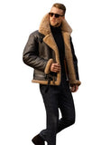 Fongt New Fur Integrated Men's Coat With Thick Hair Imitation Leather Jacket Burst