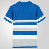 Fongt Men's New Summer Short Sleeve Knitted Striped Business Polo Shirts Men's