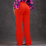 Fongt Women's 2025 New Fashion Temperament Tongle Casual Large-Legged Trousers African Trousers