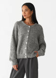 Fongt White With Soft Knitted Cardigan Female Retro Buckle Gray Wool Sweater Coat In Wind
