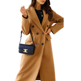 Fongt Women's Clothing In The Autumn And Winter Of 2025 Simple Double-Rowed Long-Sleeved Collar Button