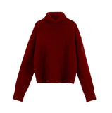 Fongt And Winter Pure Color Short High-Collar Sweater Women's Loose Leisure Knitting Shirt 2025 New Thicker Top