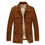 Fongt Stand Men's Coat Fur Velvet Artificial Wool Jacket Cold Anti-Freeze Thick Coat