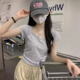 Fongt Short-Sleeved T-Shirt Women's Wear 2024 New Thin Temperament Summer Leisure Versatile Students Short