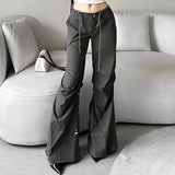 Fongt New 2023 Summer Women's Solid Color Loose Street Fashion High Waist Casual Straight Leg Wide-Leg