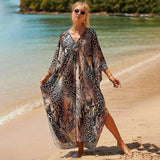 Fongt Robe Beach Coat Beach Vacation Sunscreen Long Dress Bikini Blouse Swimsuit Over A