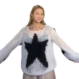 Fongt Hair Star Sweater Female Y2k New Fashion Round Collar Sweater 803-Outfit