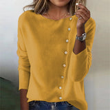 Fongt Sheintemu Autumn And Winter Round Collar Long-Sleeved Button Sweater New Female