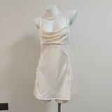 Fongt Sexy Thin Pajamas Women Pure Breeze Summer Women 2025 New Lace Ice Splicing Sling Slinging Skirt