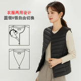 2024 New Autumn And Winter Light Down Jacket Vest Female Warm Slim Inside The Vest Vest White Duck Velvet-Outfit