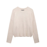 Fongt Women's New 2025 Casual Pure Color Long-Sleeved Soft Knitwear