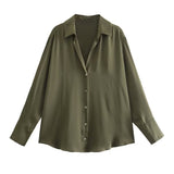 Fongt Homemade New Women's Fashion 20 Color Silk-Sense Tidling Shirt 2197745