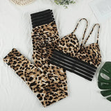 Tracksuits Sport Printed Suit Fitness Two Piece Set Mesh Seamless Leggings Crop Top Sports Bra Tracksuit 2 Piece Set