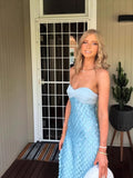 Fongt Spring And Summer New Pectoral Texture Fabric Lace Beads Dew Long Dress LX0154
