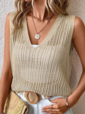 Fongt Summer Beach Shirt Fashionless V-Neck Knitted Vest