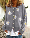 Fongt 2023 Autumn / Winter Sweater Women's Small Autumn Chrysanthemum Embroidery Needle Knitting Cardigan Women's
