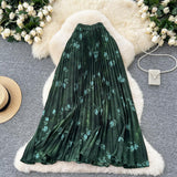 Fongt Half-Dress Dress Woman Autumn 2025 New Shade Across The Flowing Large Umbrella Skirt Folded Flower A Word Half Skirt
