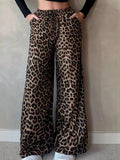 Fongt Classic Leopard Print Casual Trousers