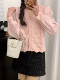 New Spring Style Small Fragrant Wind Nail Bead Knitted Cardigan Women's Long Sleeves High Level Feeling Gentle Sweet Style Coat-Outfit