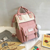 for School Teenagers Girls Cute Ring Bag Designer Travel Laptop Backpack Women Notebook Back Pack Patchwork