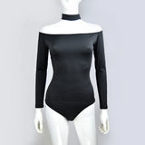 Style Sexy Neck-And-Shoulder Long-Sleeved Jumpsuit, Spicy Jumpsuit-Outfit