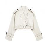 Fongt 2025 Spring New Women's Clothing With Belted Long-Sleeved Casual Windwear Coat