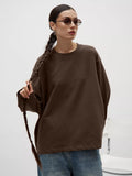 Fongt Fine Comb Cotton Solid Long-Sleeved T-Shirt Women Hot Loose Leisure Collar Top High Quality