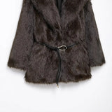 Fongt Women's Clothing New Temperament Collar Imitation Fur Medium And Long Coat