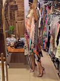 Fongt Explosion Casual Leopard Color Print Deep V Dress