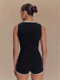Fongt Scented Elegant Knitted Top Button French Sleeveless Sleeveless Shirt Vest 2025 Summer Burst