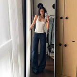 Fongt Hottie Low-Waisted Micro-Tipped Jeans Woman Summer Little A-Style Big Horn Straight Broad Leg Pants