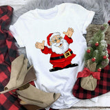 Hat Family Red Printed T-shirts Mom and Me Santa