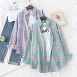 Design Women Blouses Shirts 2021 New Womens Tops And Blouses Long Sleeve Casual Plaid Shirt Young Style Lady Blouse